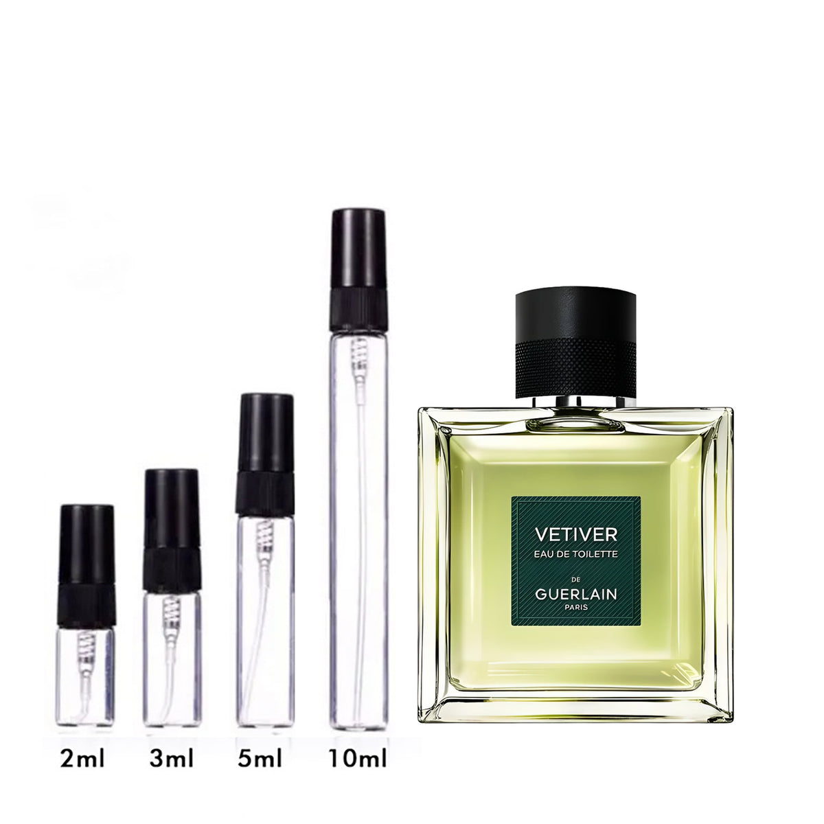 Parfum Vétiver Guerlain pour homme - échantillons 2 ml, 3 ml, 5 ml et 10 ml