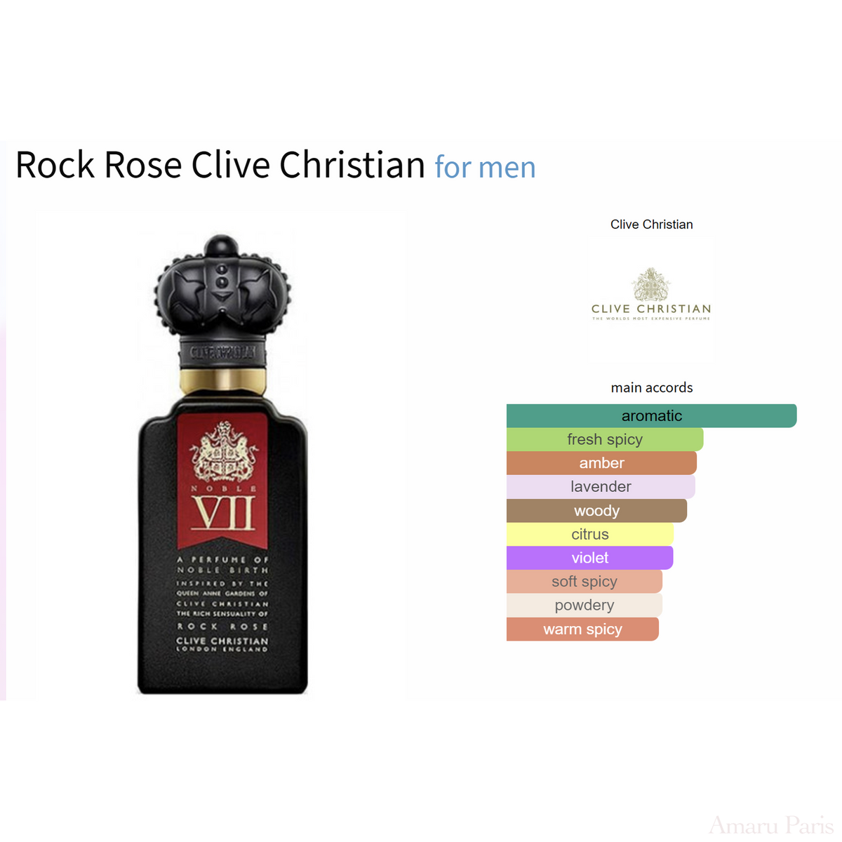 Parfum Rock Rose Clive Christian pour homme AmaruParis
