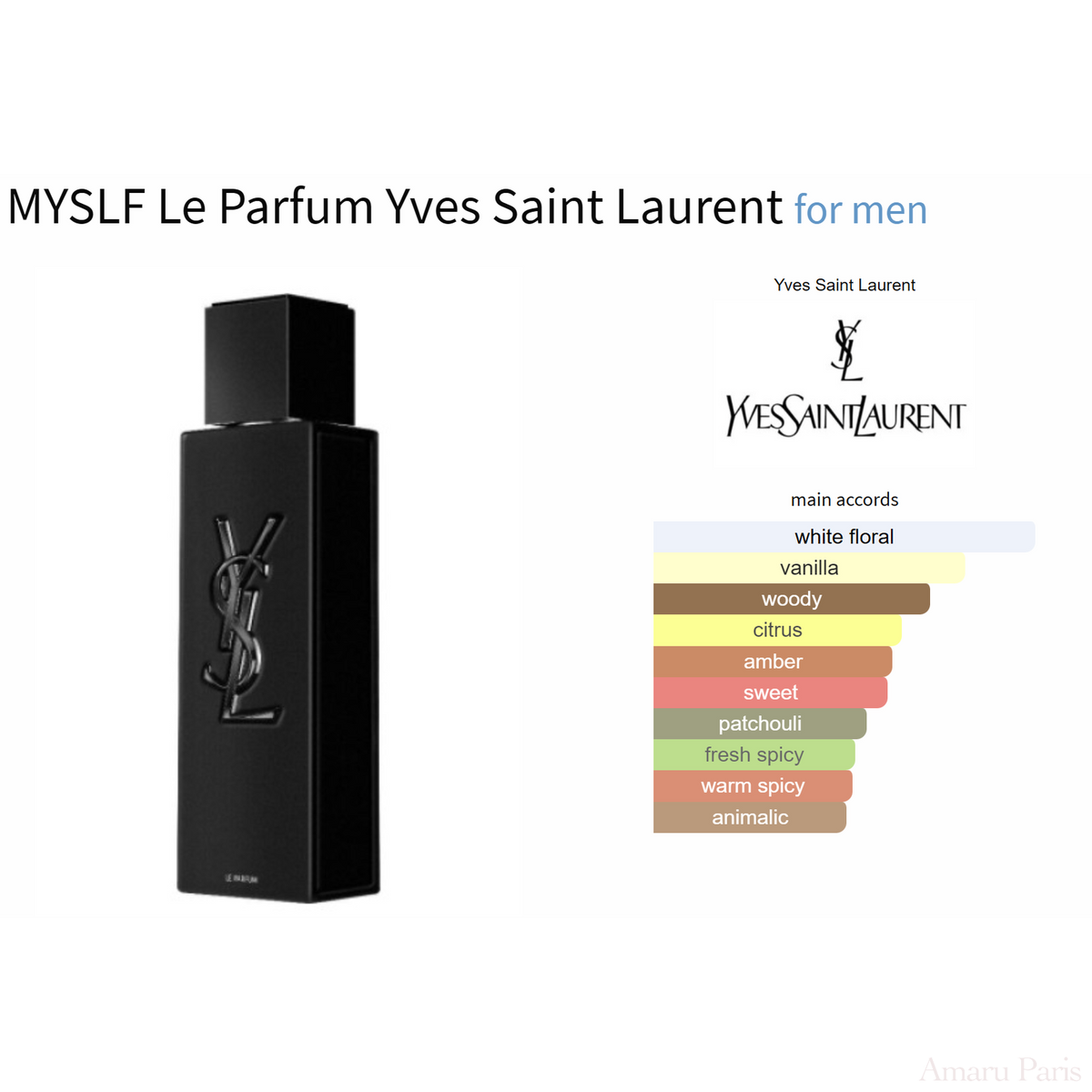 Parfum MYSLF Le Parfum Yves Saint Laurent pour homme AmaruParis