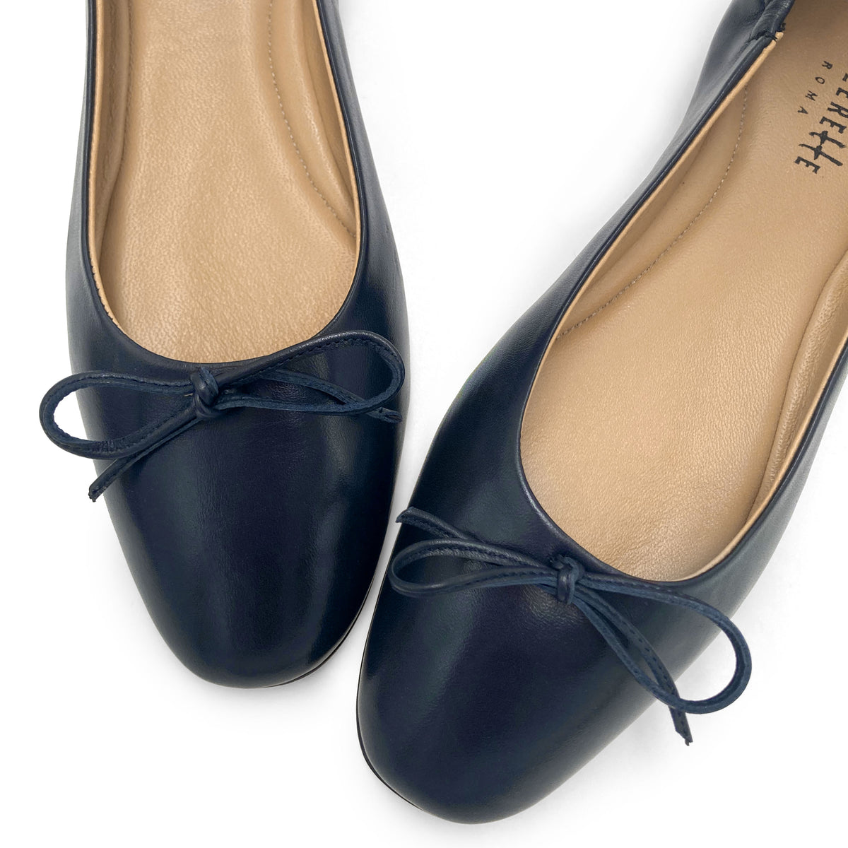 Blaue Sacchetto-Ballerinas aus Leder