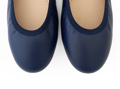 Ballerine con elastico in pelle blu
