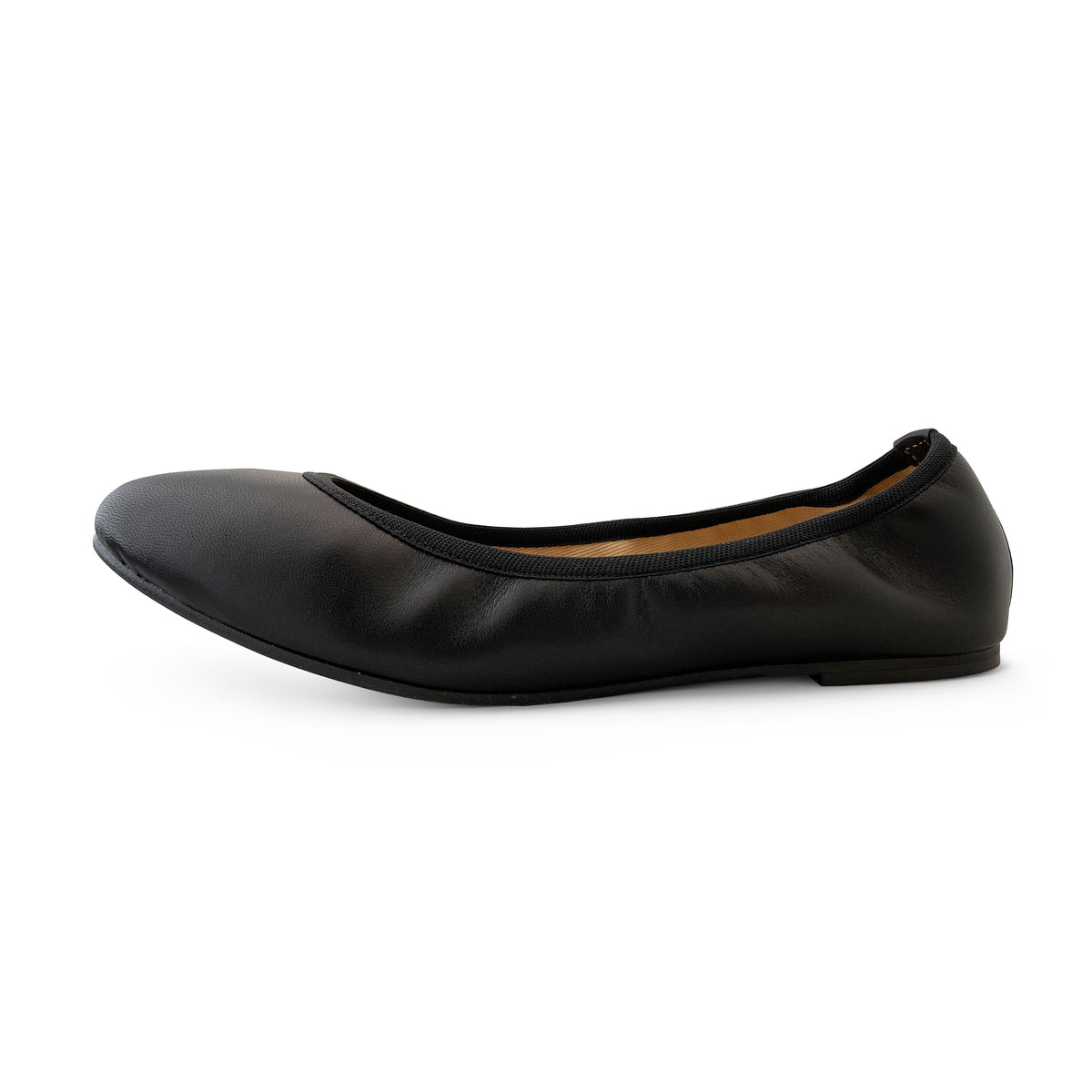 Ballerines à élastique en cuir noir