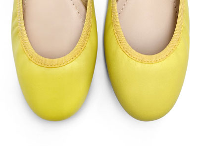 Ballerine con elastico in pelle giallo limone