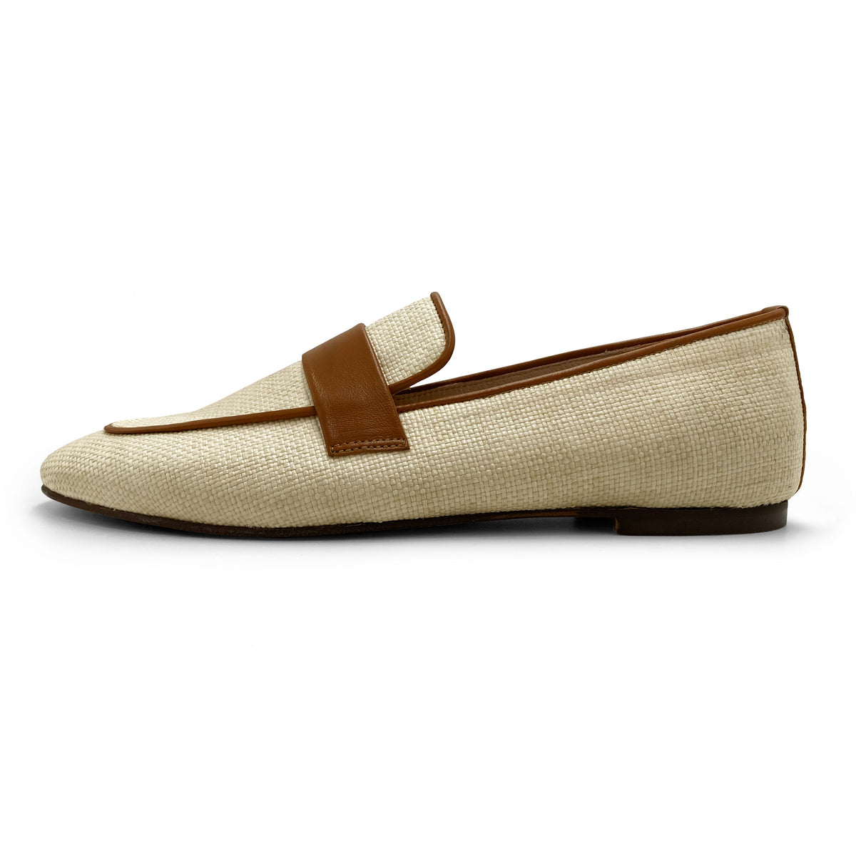 Mocasines de verano para mujer beige en rafia