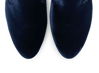 Blaue Damen Slippers aus Samt