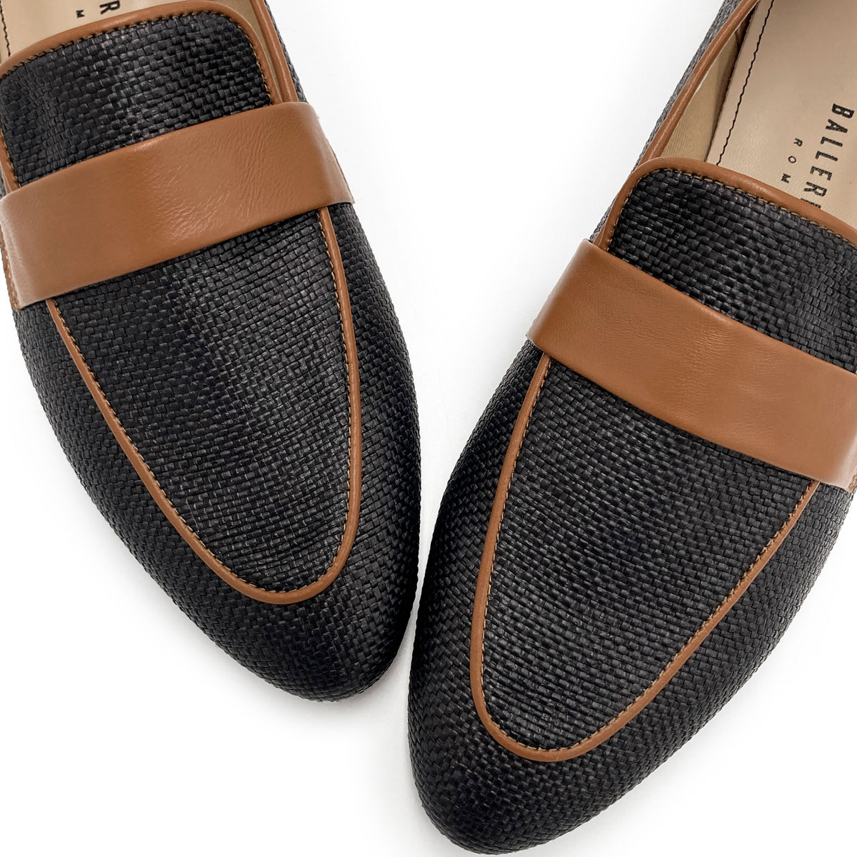Schwarze Damen-Sommer-Mokassins aus Raffia