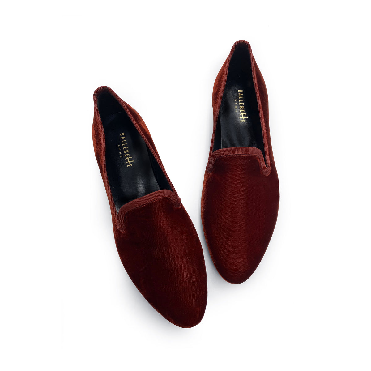 Slippers da donna ruggine in velluto