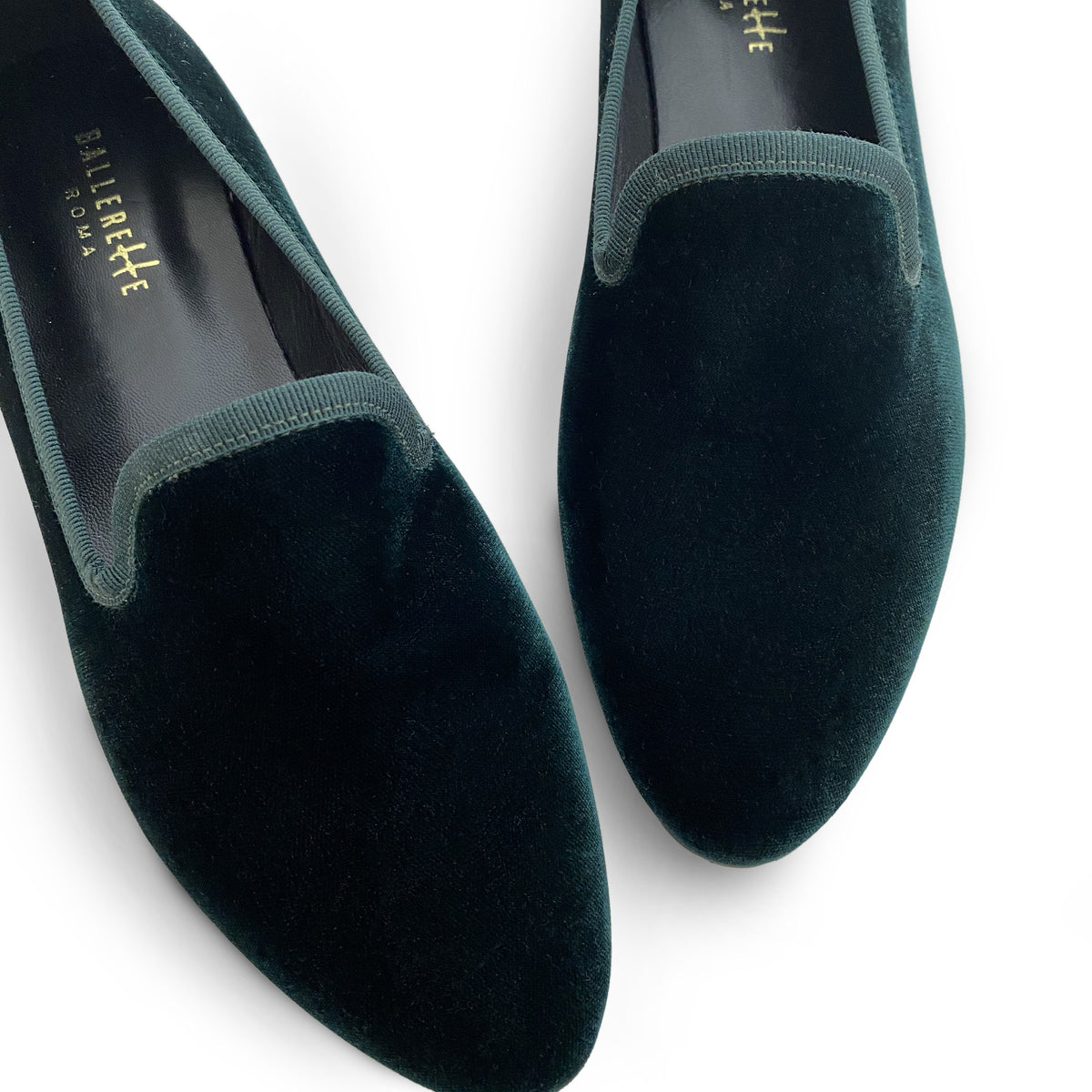 Slippers da donna verdi in velluto