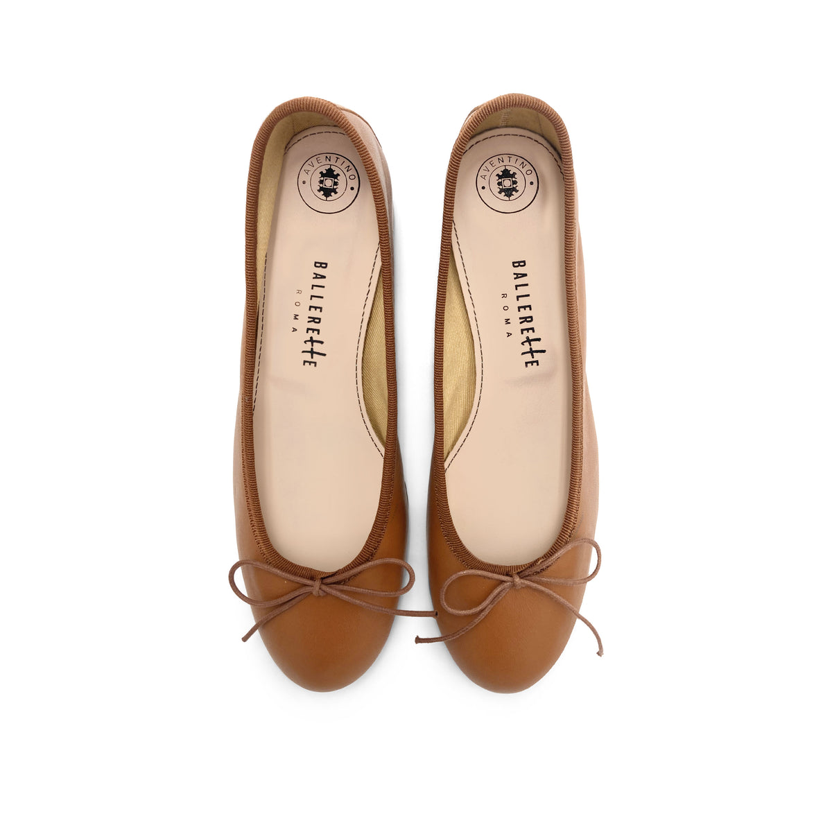 Ballerine in pelle cuoio con tacco alto