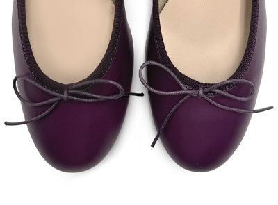 Lila Ballerinas aus Leder mit hohm absatz