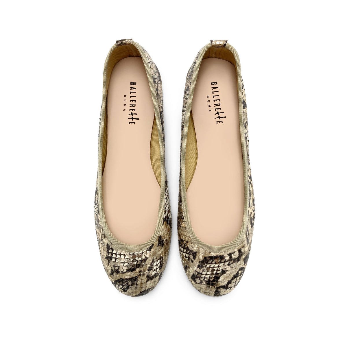 Ballerine animalier pitonate in pelle