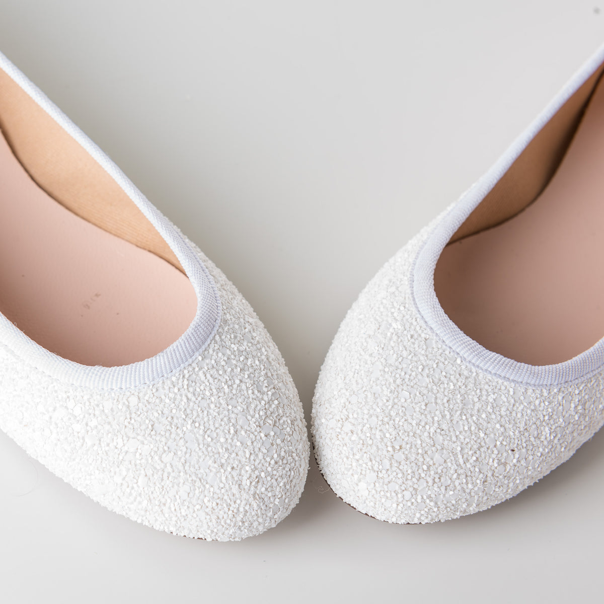 Ballerine bianche da cerimonia glitterate
