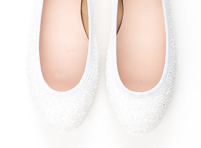 Ballerine bianche da cerimonia glitterate