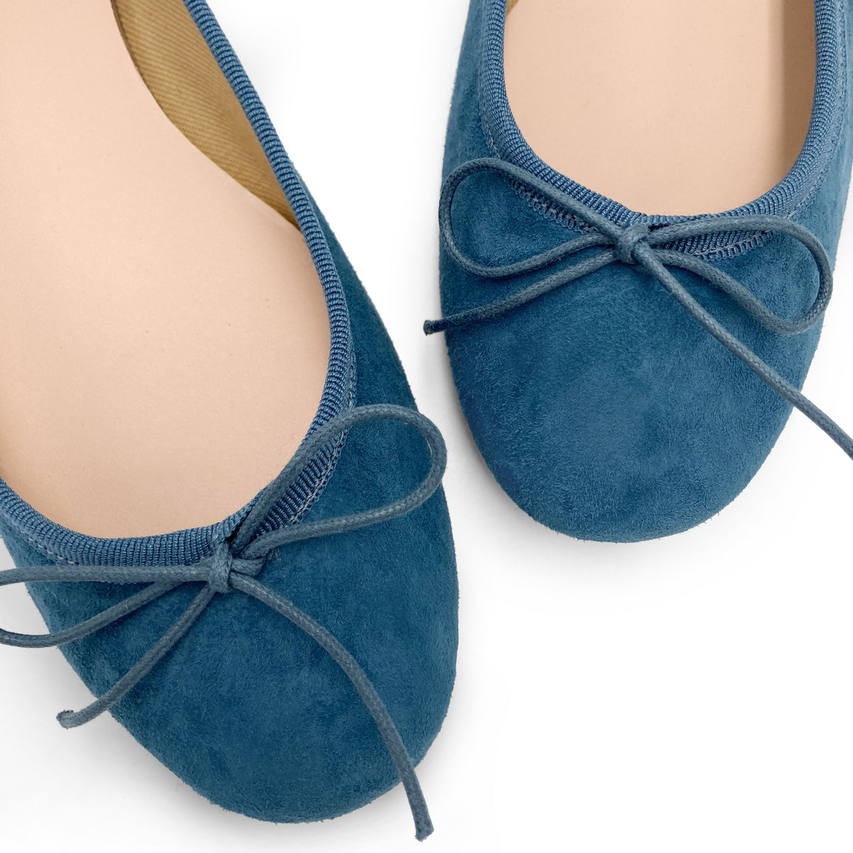 Ballerines en daim bleu céruléen