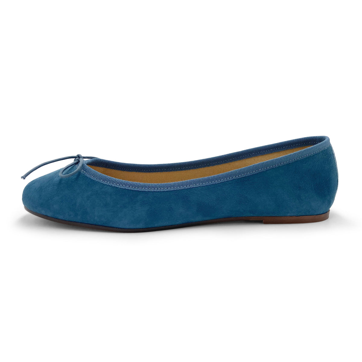 Ballerines en daim bleu céruléen