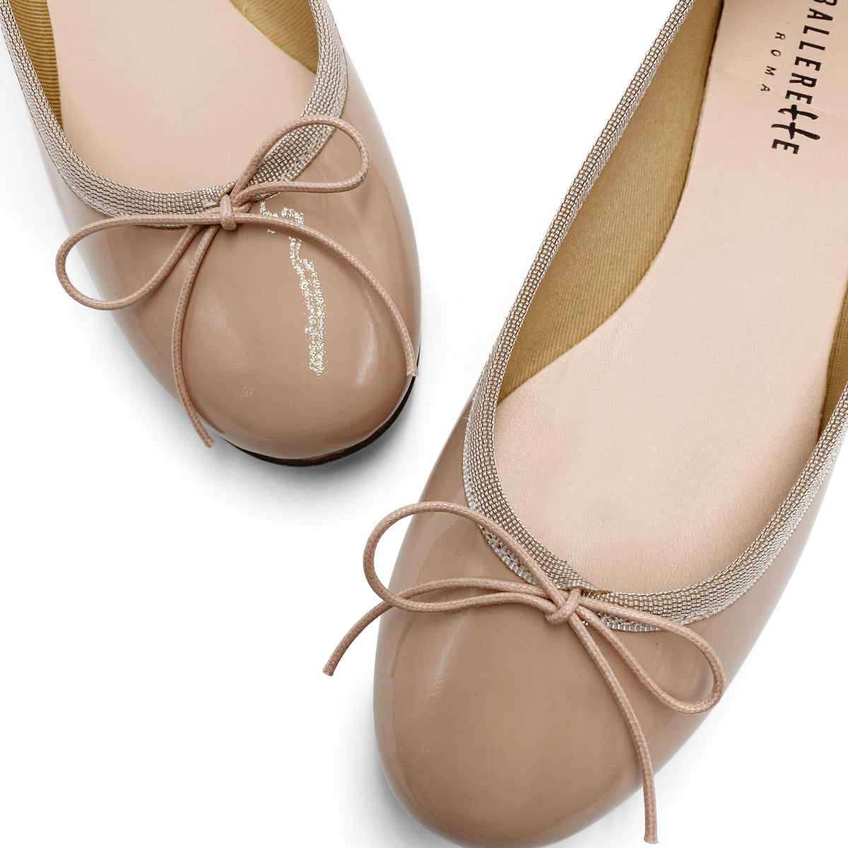 Puderrosa Lackleder Ballerinas