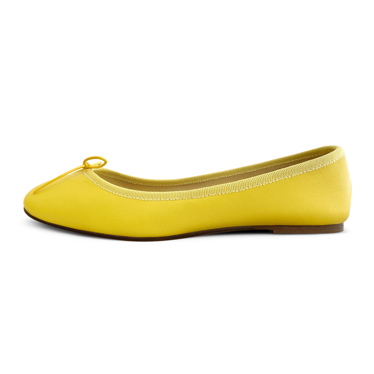 Ballerines en cuir jaune