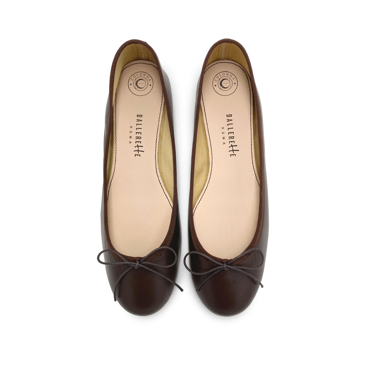 Ballerine in pelle marroni testa di moro
