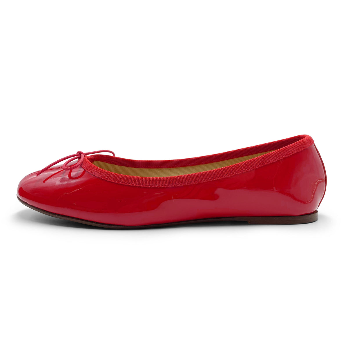 Ballerines en cuir verni rouge