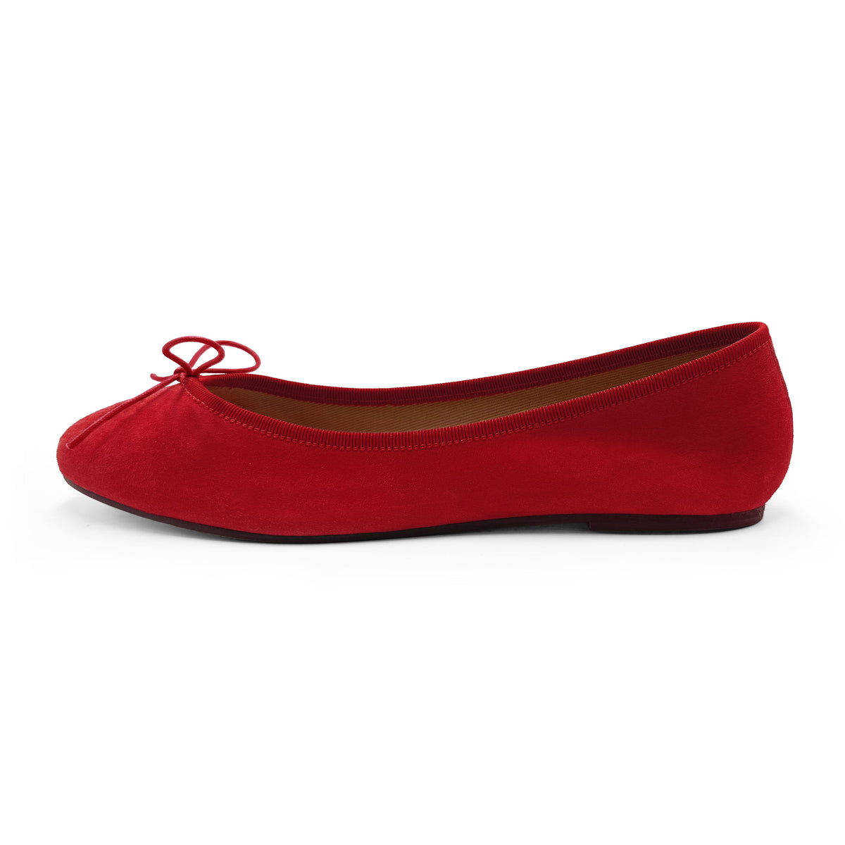 Ballerine rosse in camoscio