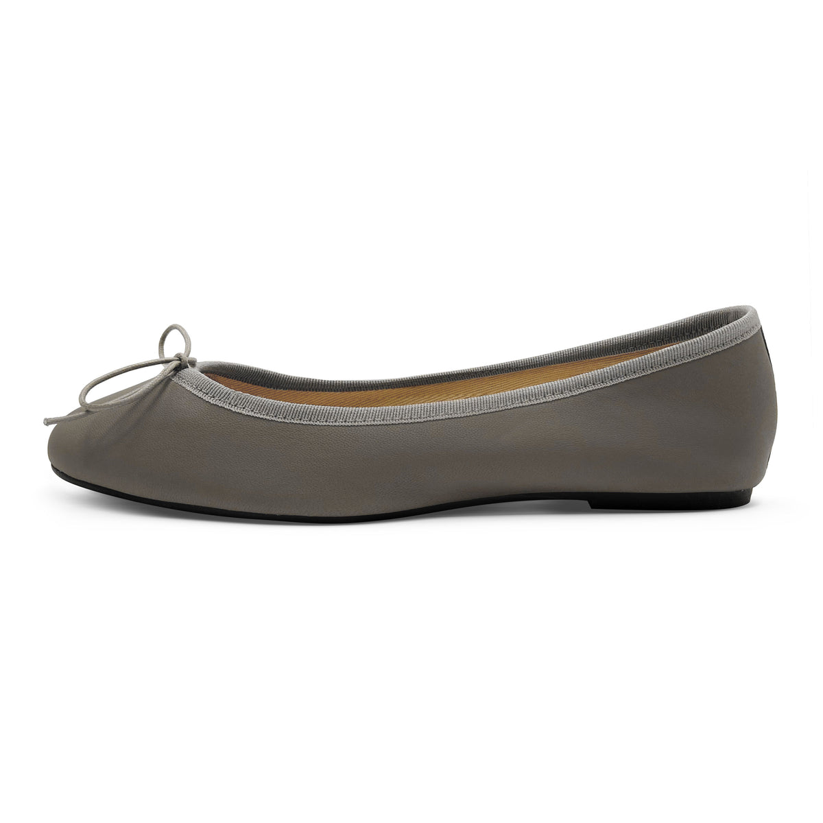 Taupefarbene Lederballerinas