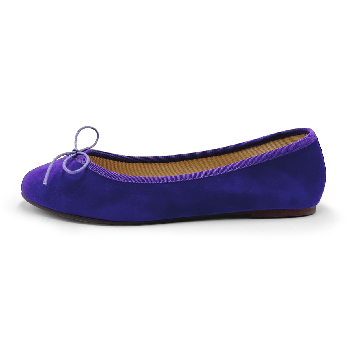 Lila Wildlederballerinas