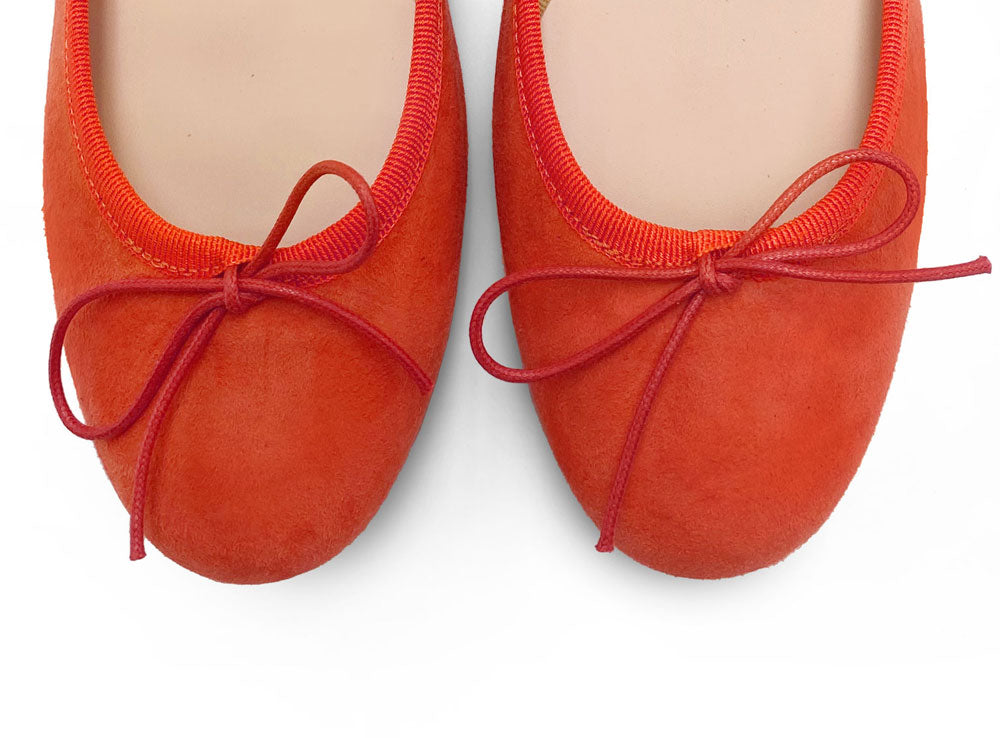 Bailarinas de ante naranja calabaza