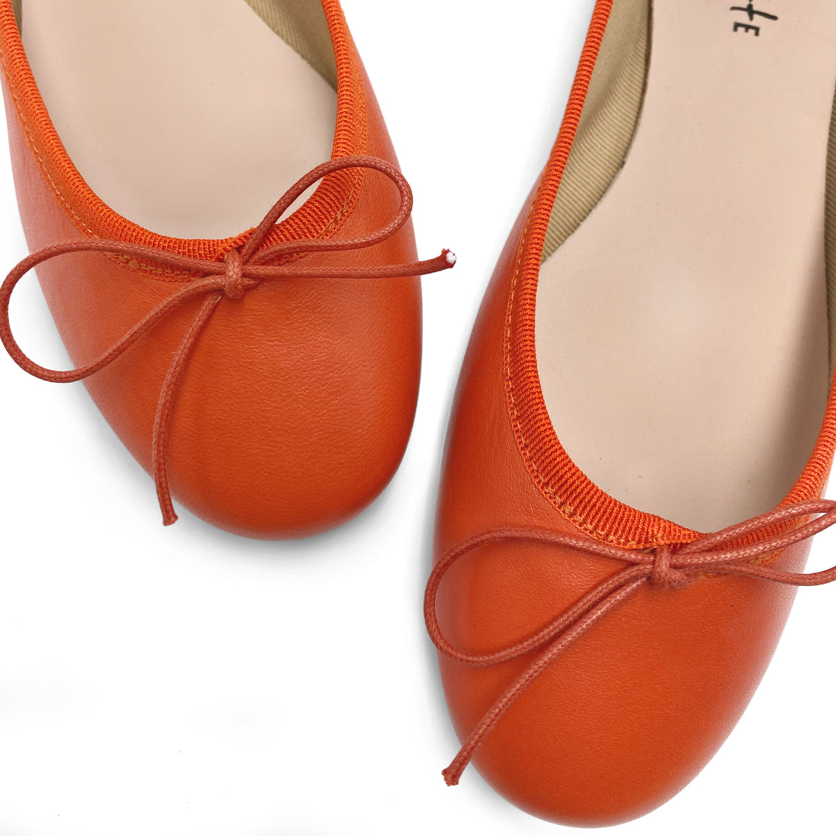 Ballerine arancioni zucca in pelle