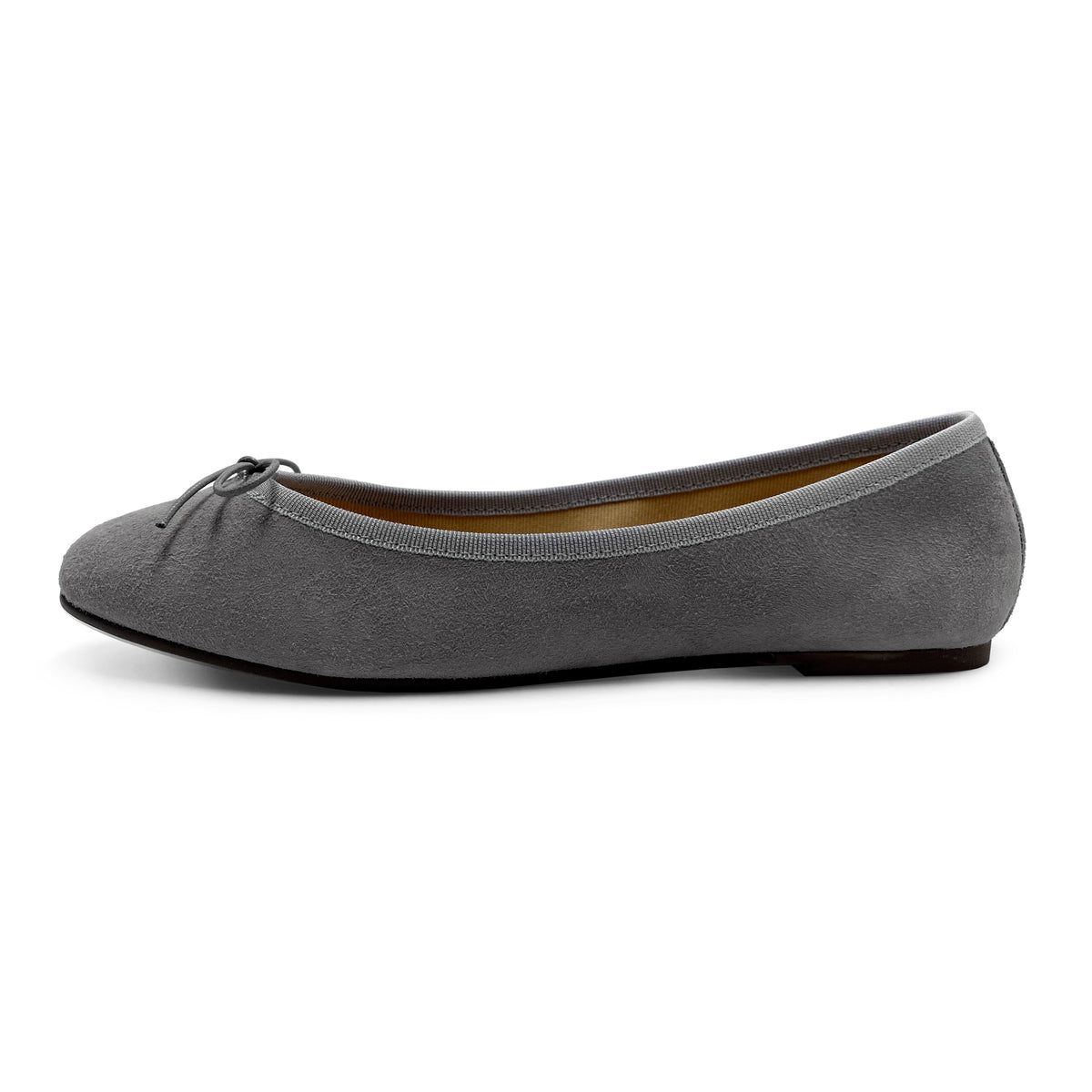 Rauchgraue Wildlederballerinas