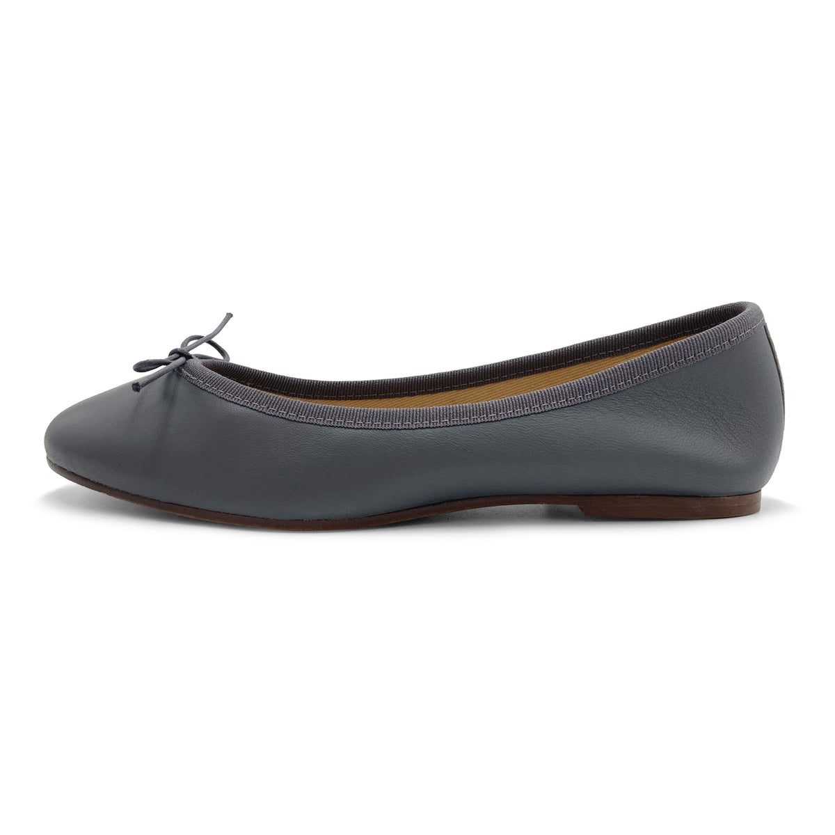 Ballerines en cuir gris fumé