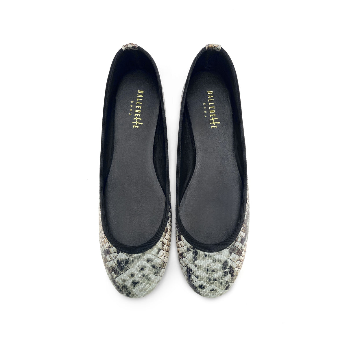 Ballerine animalier pitonate in pelle