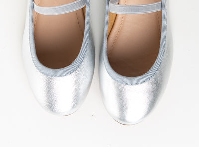 Ballerine bambina argento con elastico