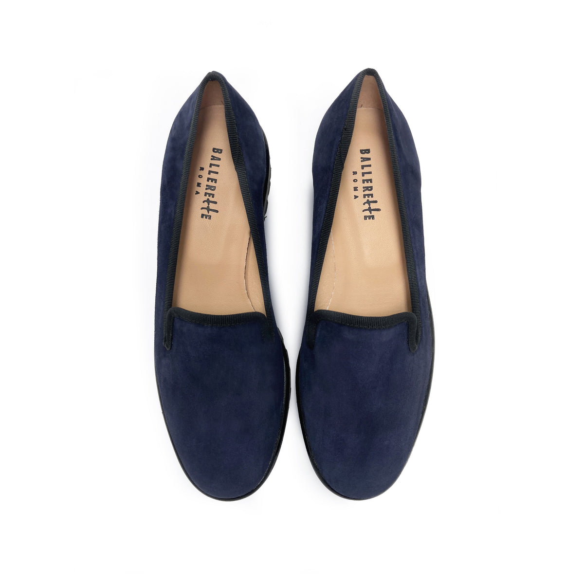 Mocassini da donna platform blu in camoscio