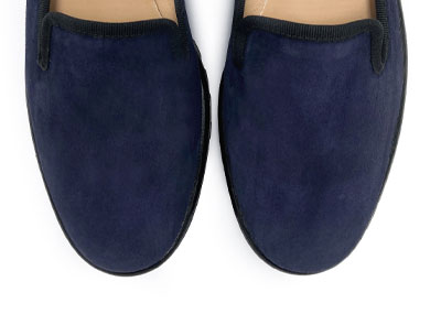 Mocassins plateforme en daim bleu pour femme