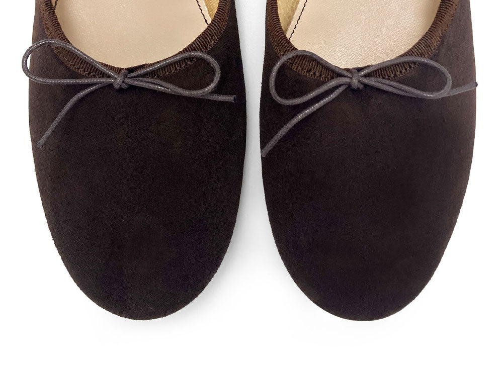 Ballerine "glove shoes" donna marroni testa di moro in camoscio