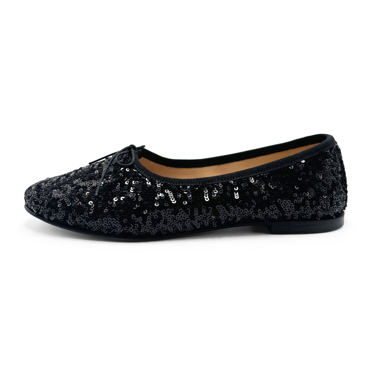 Ballerines montantes à paillettes noires