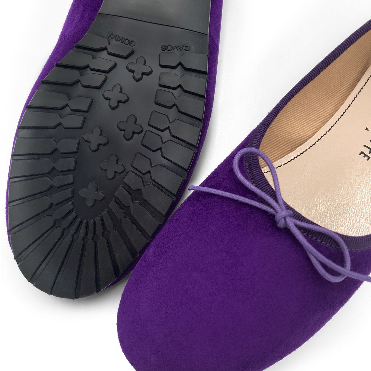 Ballerine "glove shoes" donna viola in camoscio