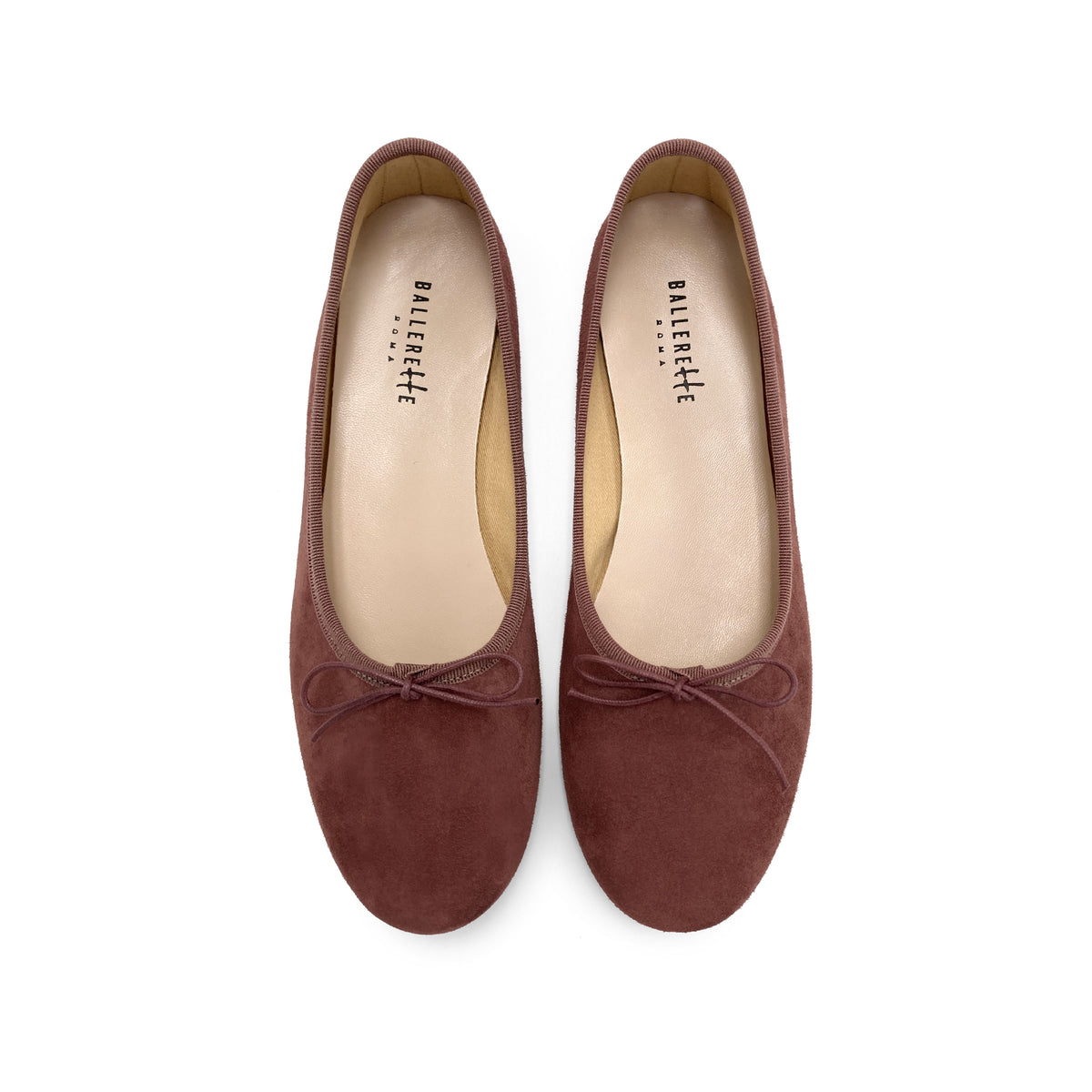 Ballerine "glove shoes" viola vino accollate in camoscio
