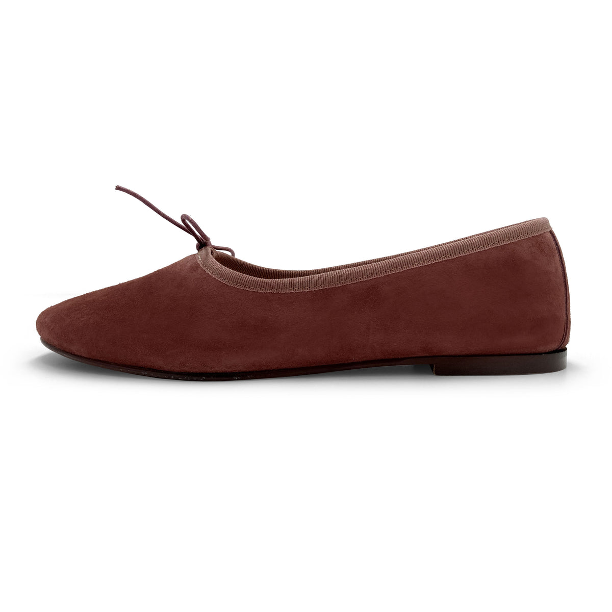 Weinrote "Glove" Ballerinas aus Wildleder