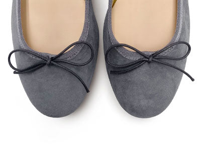 Ballerines en daim gris anthracite à talon
