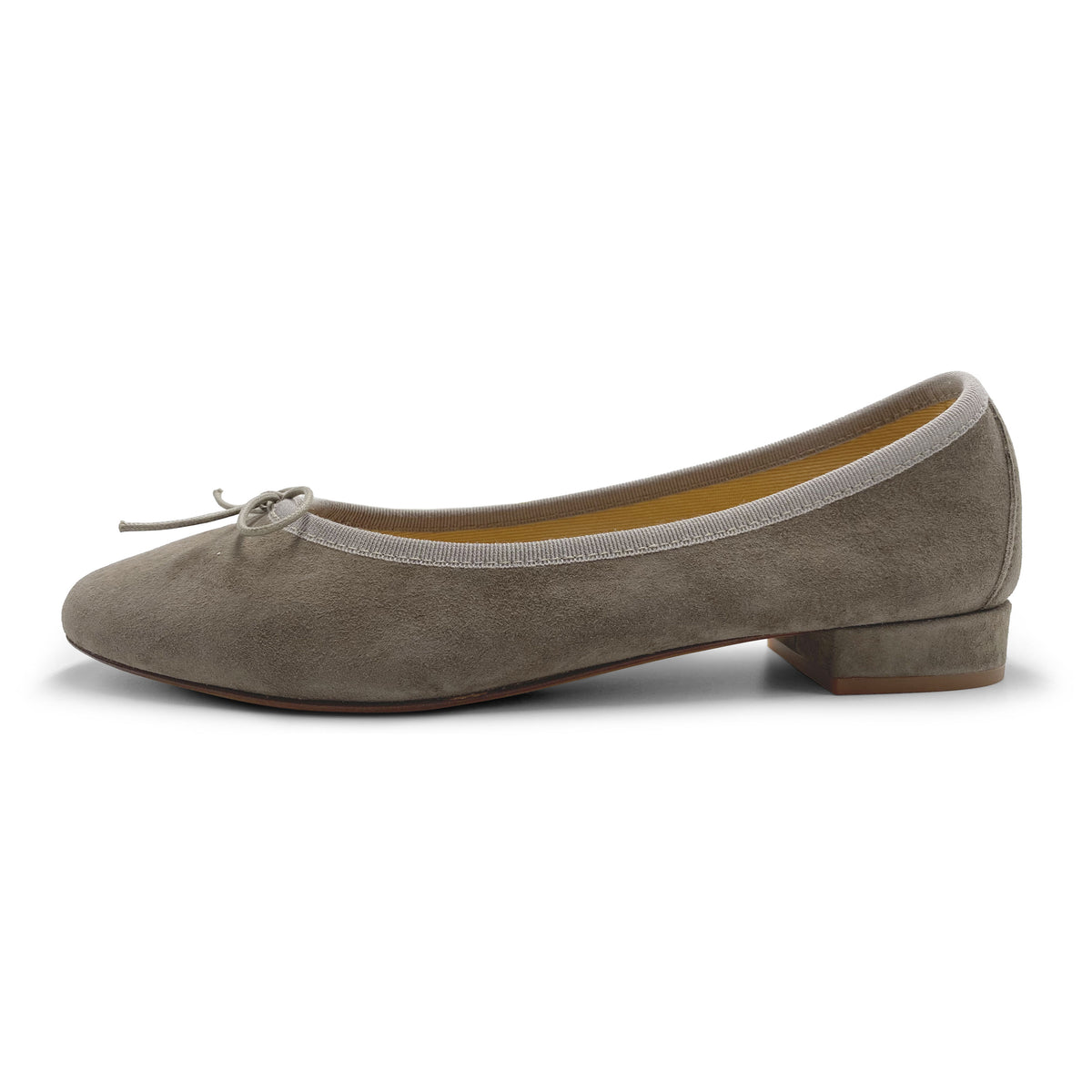 Ballerines en daim taupe in camoscio à talon
