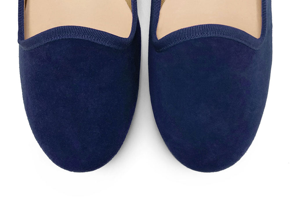 Slippers donna in camoscio blu