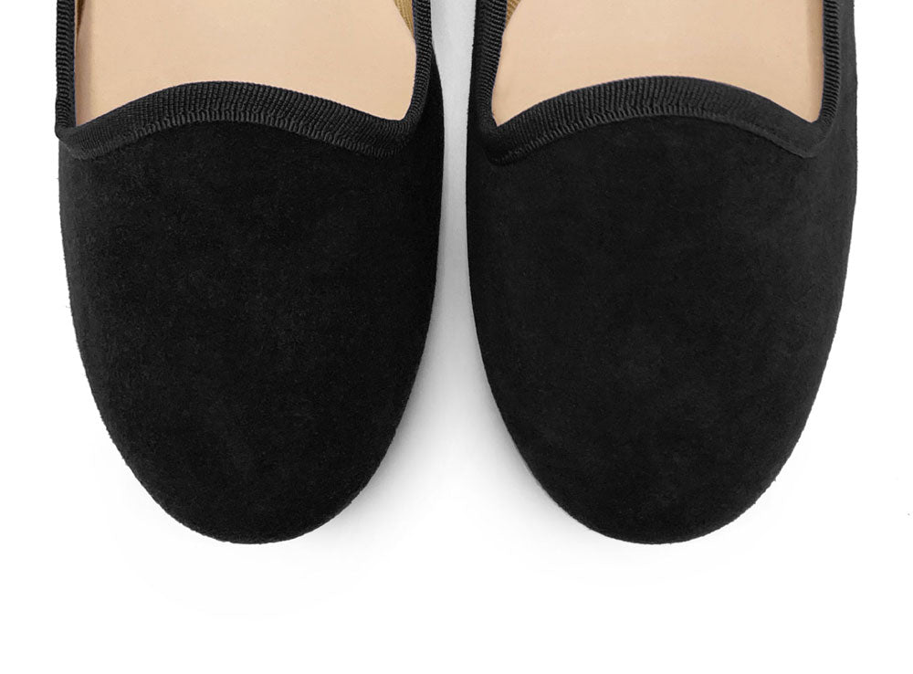 Slippers donna in camoscio nere