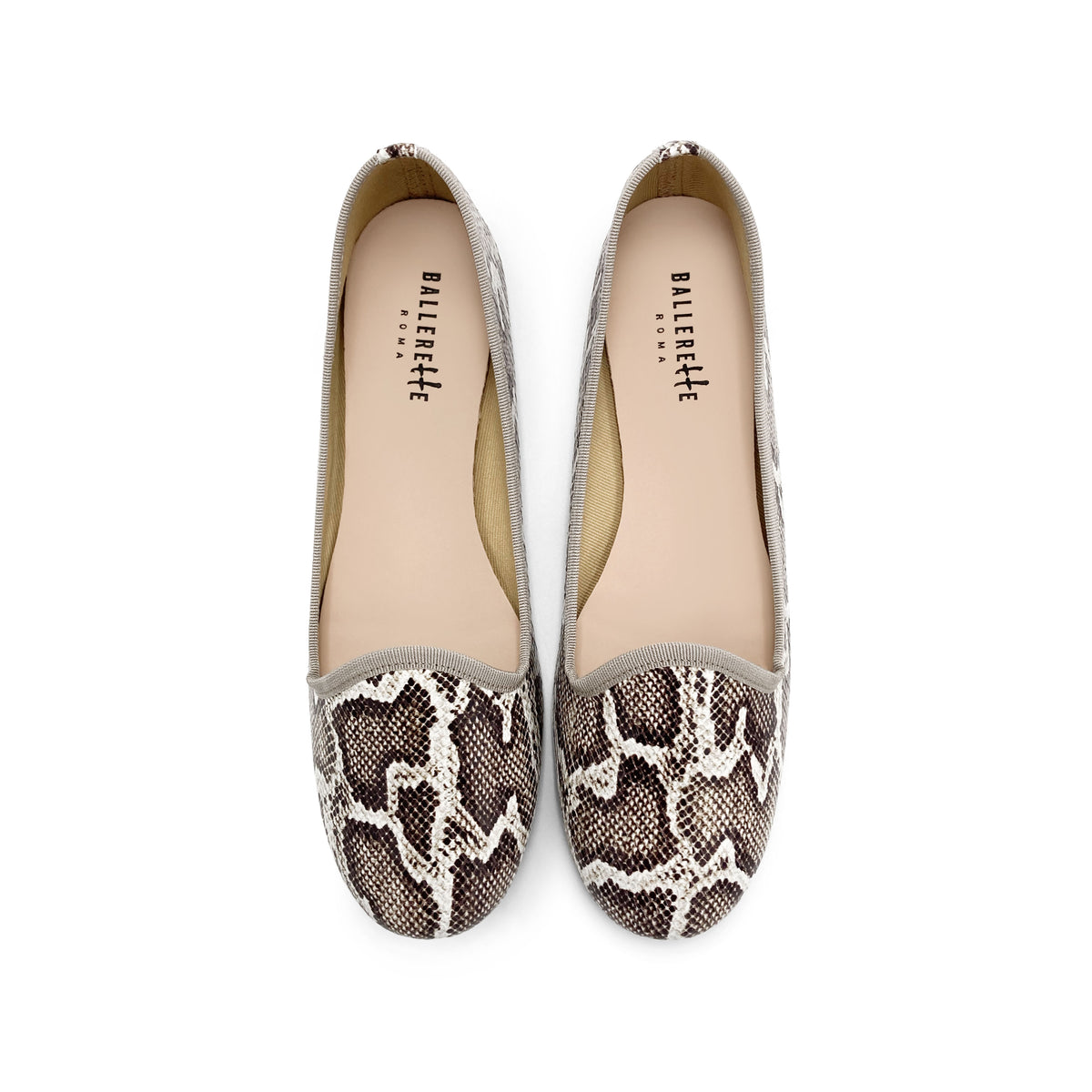Slippers donna animalier pitonate in pelle