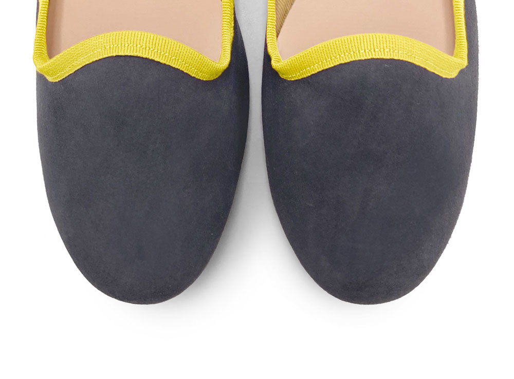 Slippers da donna in camoscio fumo