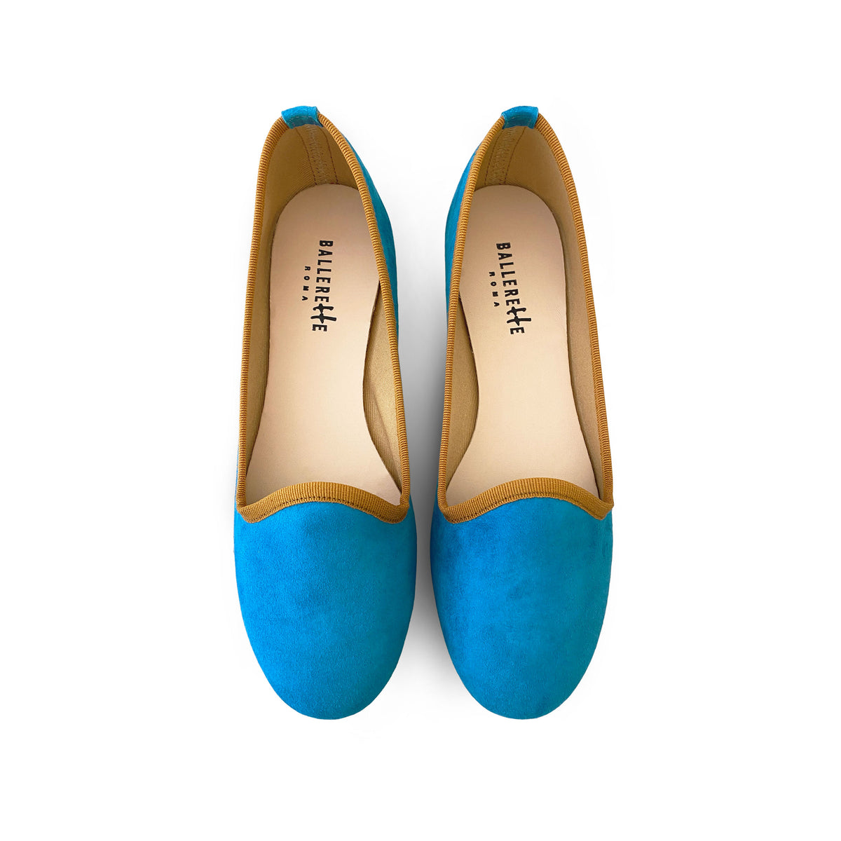Slippers donna in camoscio azzurro