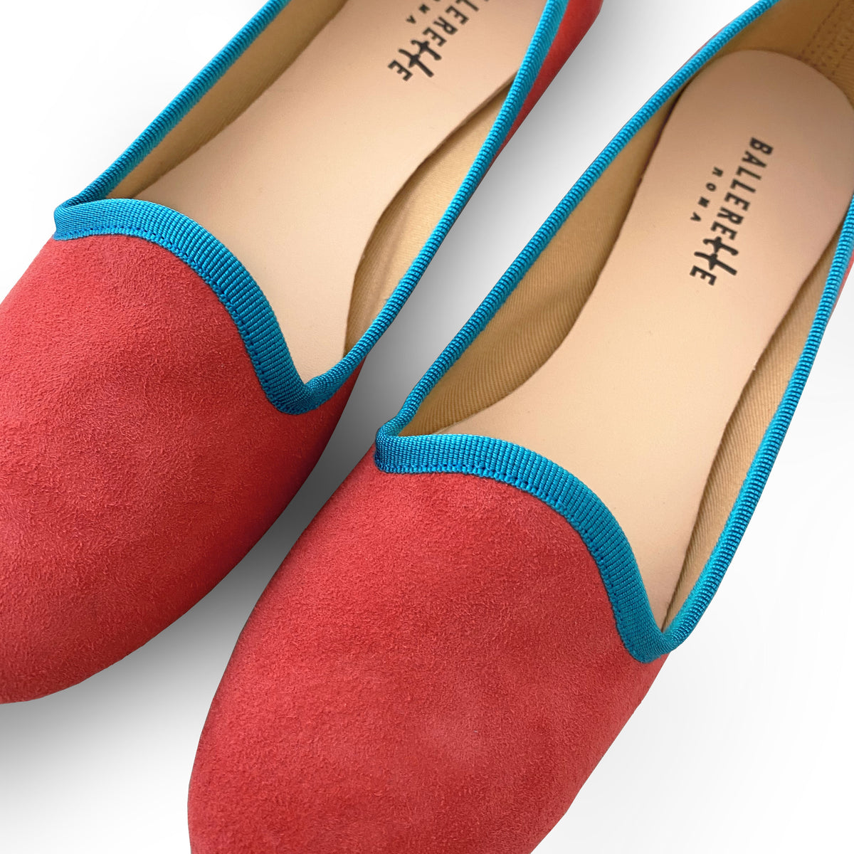 Korallrosa Damen Slippers aus Wildleder