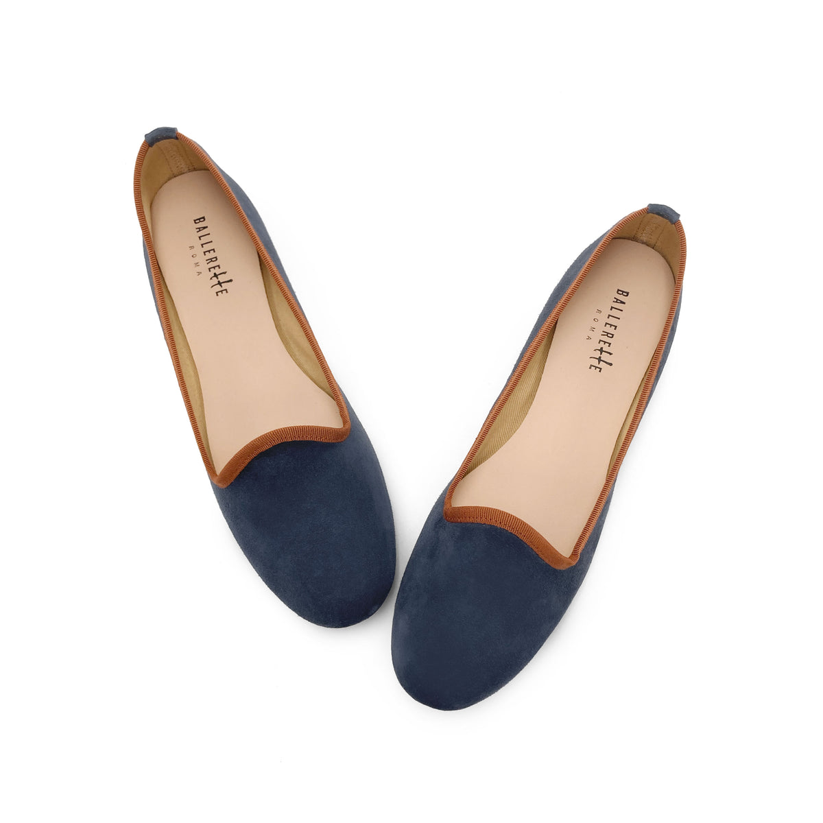 Slippers donna in camoscio blu petrolio e dettagli coccio