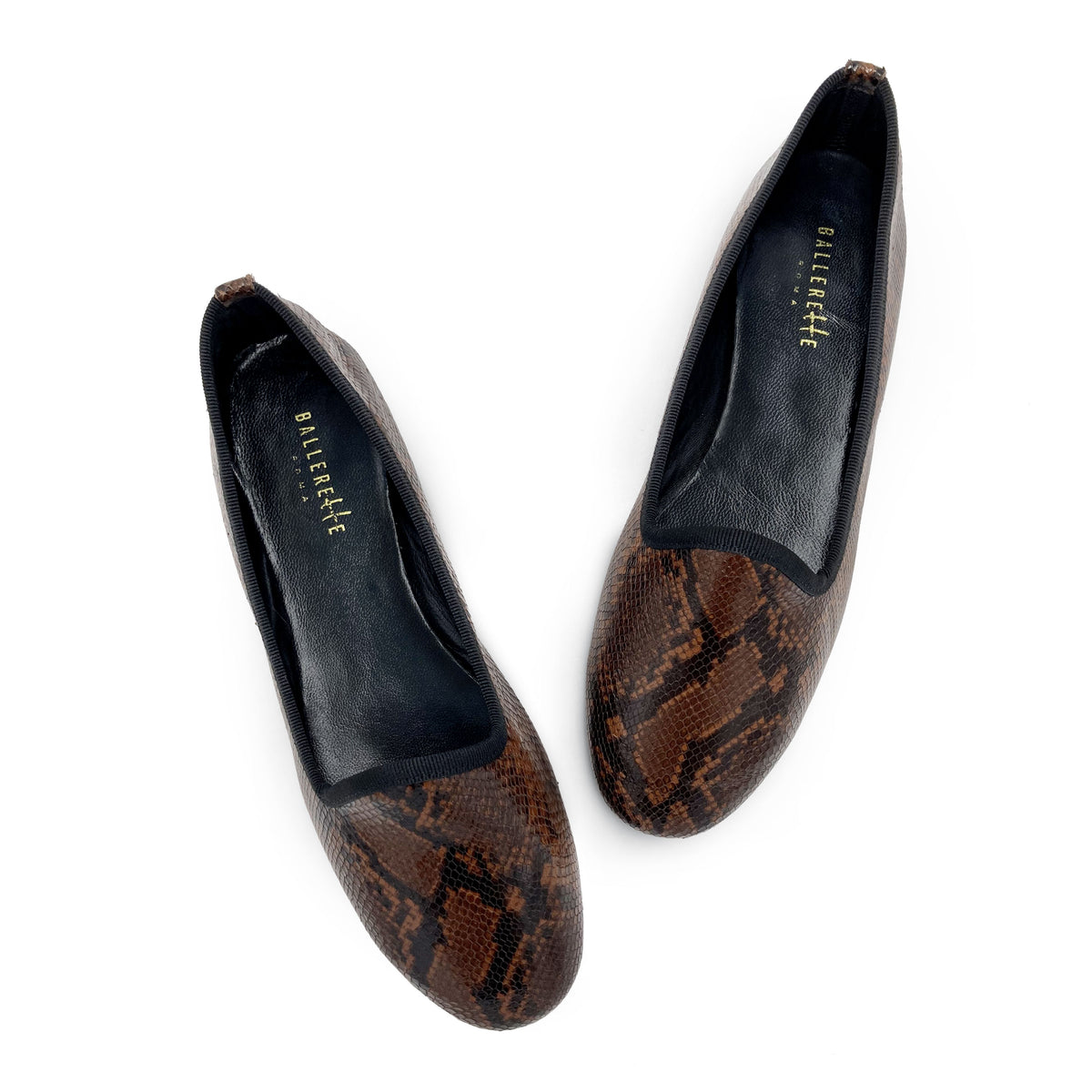 Brown animal print leather loafers
