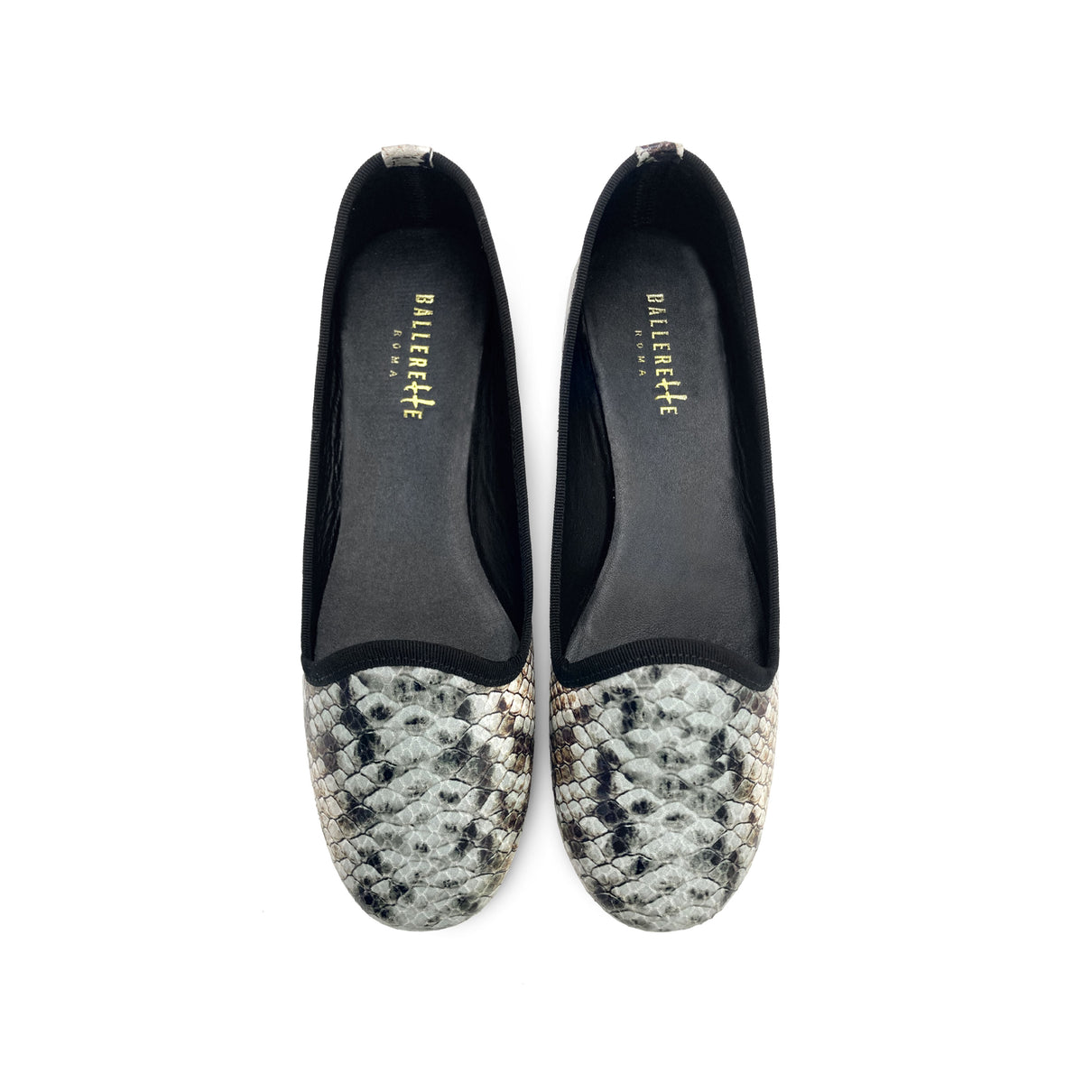 Slippers donna animalier pitonate in pelle